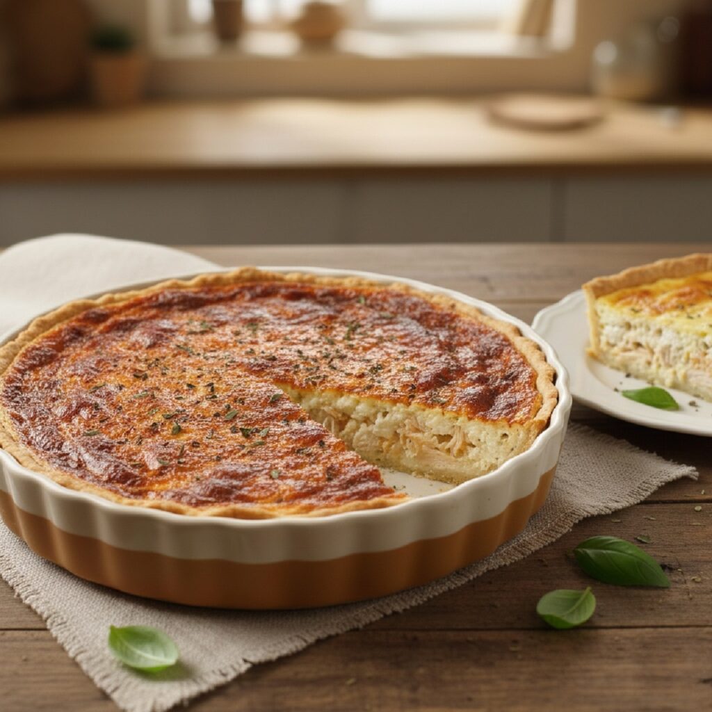 Receita de quiche de frango para comer sem culpa
